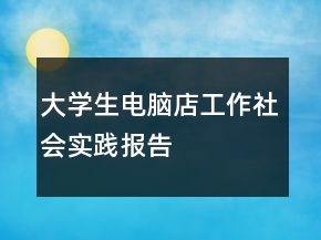 大学生电脑店工作社会实践报告