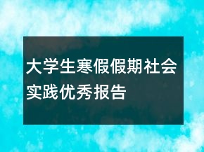 大学生寒假假期社会实践优秀报告