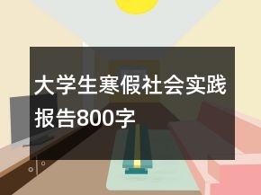 大学生寒假社会实践报告800字