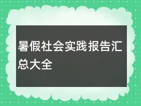 暑假社会实践报告汇总大全