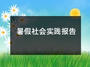 暑假社会实践报告
