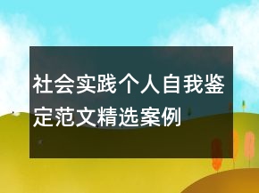 社会实践个人自我鉴定范文精选案例