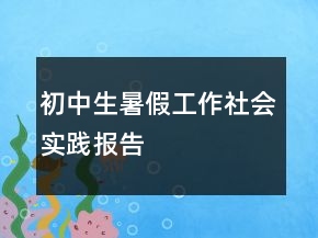 初中生暑假工作社会实践报告