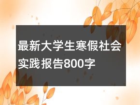 最新大学生寒假社会实践报告800字