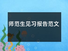 师范生见习报告范文