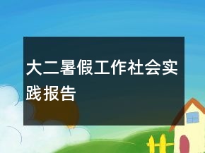 大二暑假工作社会实践报告