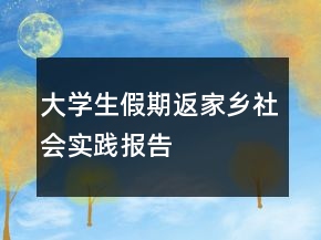 大学生假期返家乡社会实践报告