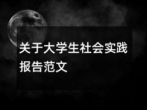 关于大学生社会实践报告范文