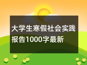 大学生寒假社会实践报告1000字最新