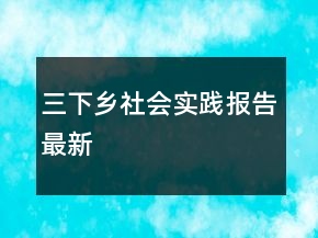 三下乡社会实践报告最新