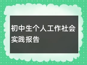 初中生个人工作社会实践报告
