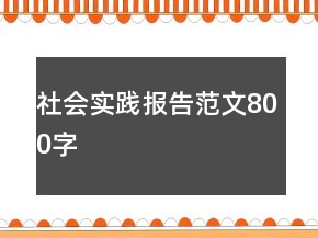 社会实践报告范文800字