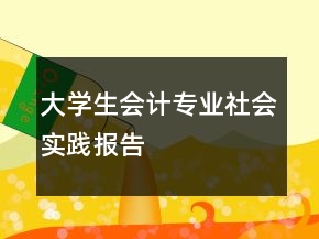 大学生会计专业社会实践报告