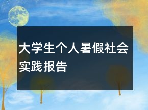 大学生个人暑假社会实践报告
