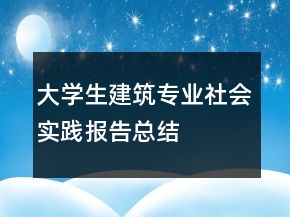 大学生建筑专业社会实践报告总结
