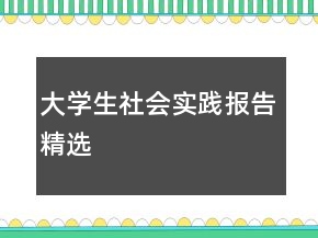 大学生社会实践报告精选