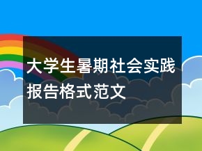 大学生暑期社会实践报告格式范文