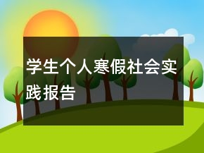 学生个人寒假社会实践报告