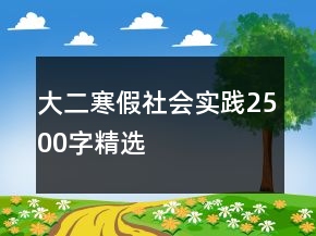 大二寒假社会实践2500字精选