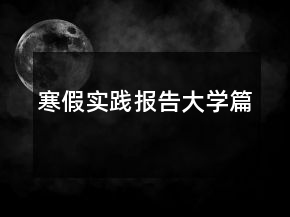 寒假实践报告大学篇