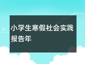 小学生寒假社会实践报告年