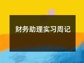 财务助理实习周记