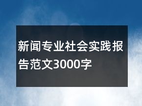 新闻专业社会实践报告范文3000字