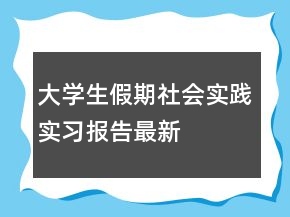 大学生假期社会实践实习报告最新