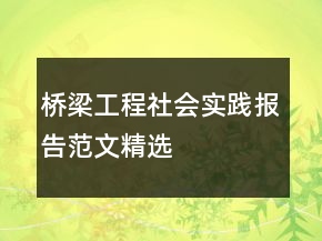 桥梁工程社会实践报告范文精选