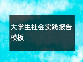 大学生社会实践报告模板