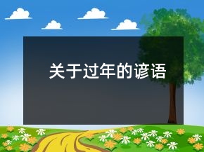 关于过年的谚语