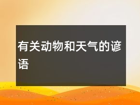 有关动物和天气的谚语