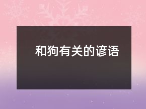 和狗有关的谚语