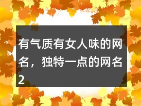 有气质有女人味的网名，独特一点的网名213条