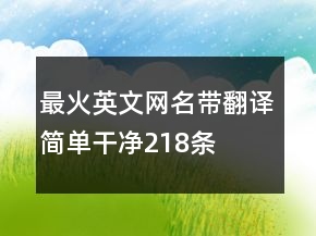 最火英文网名带翻译简单干净218条