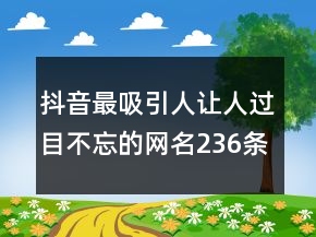 抖音最吸引人让人过目不忘的网名236条