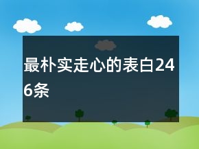 最朴实走心的表白246条