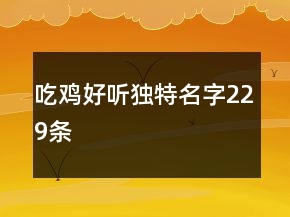 吃鸡好听独特名字229条