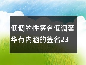 低调的性签名,低调奢华有内涵的签名232条