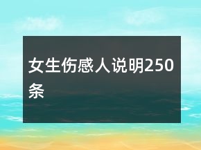 女生伤感人说明250条