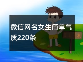微信网名女生简单气质220条