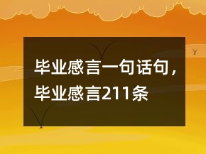 毕业感言一句话句，毕业感言211条