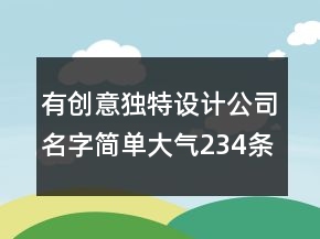 有创意独特设计公司名字简单大气234条