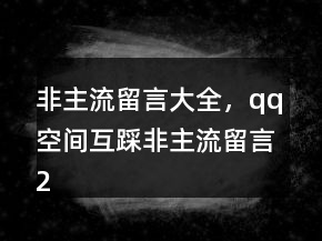 非主流留言大全，qq空间互踩非主流留言230条