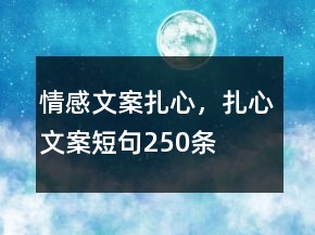 情感文案扎心，扎心文案短句250条