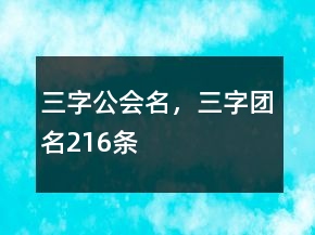 三字公会名，三字团名216条