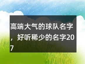 高端大气的球队名字，好听稀少的名字207条