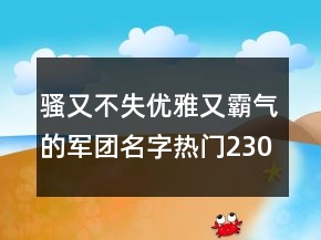 骚又不失优雅又霸气的军团名字热门230条