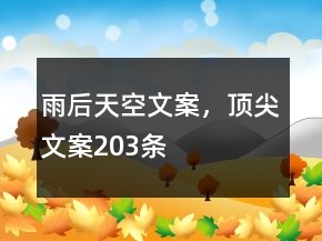 雨后天空文案，顶尖文案203条