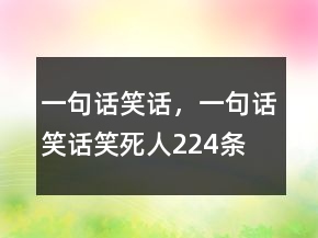 一句话笑话，一句话笑话笑死人224条